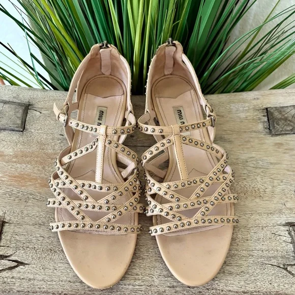 Miu Miu Studded Sandals - Picture 5 of 10